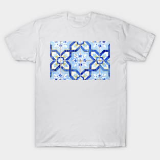 Portuguese tiles. Blue flowers and background T-Shirt